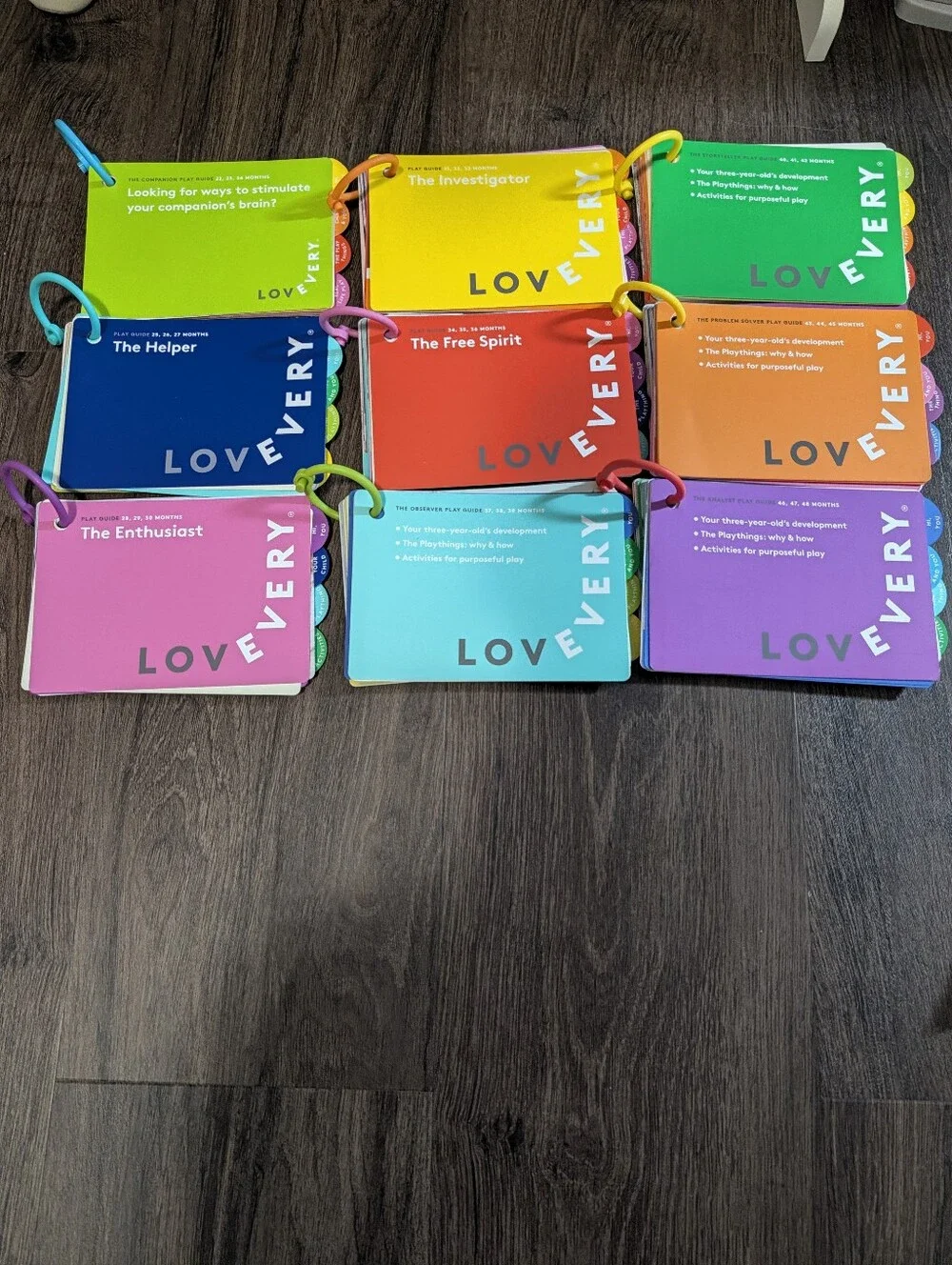 LOVEVERY Baby Book Play Guide with ring for 22 - 48 months (Lot Of 9)